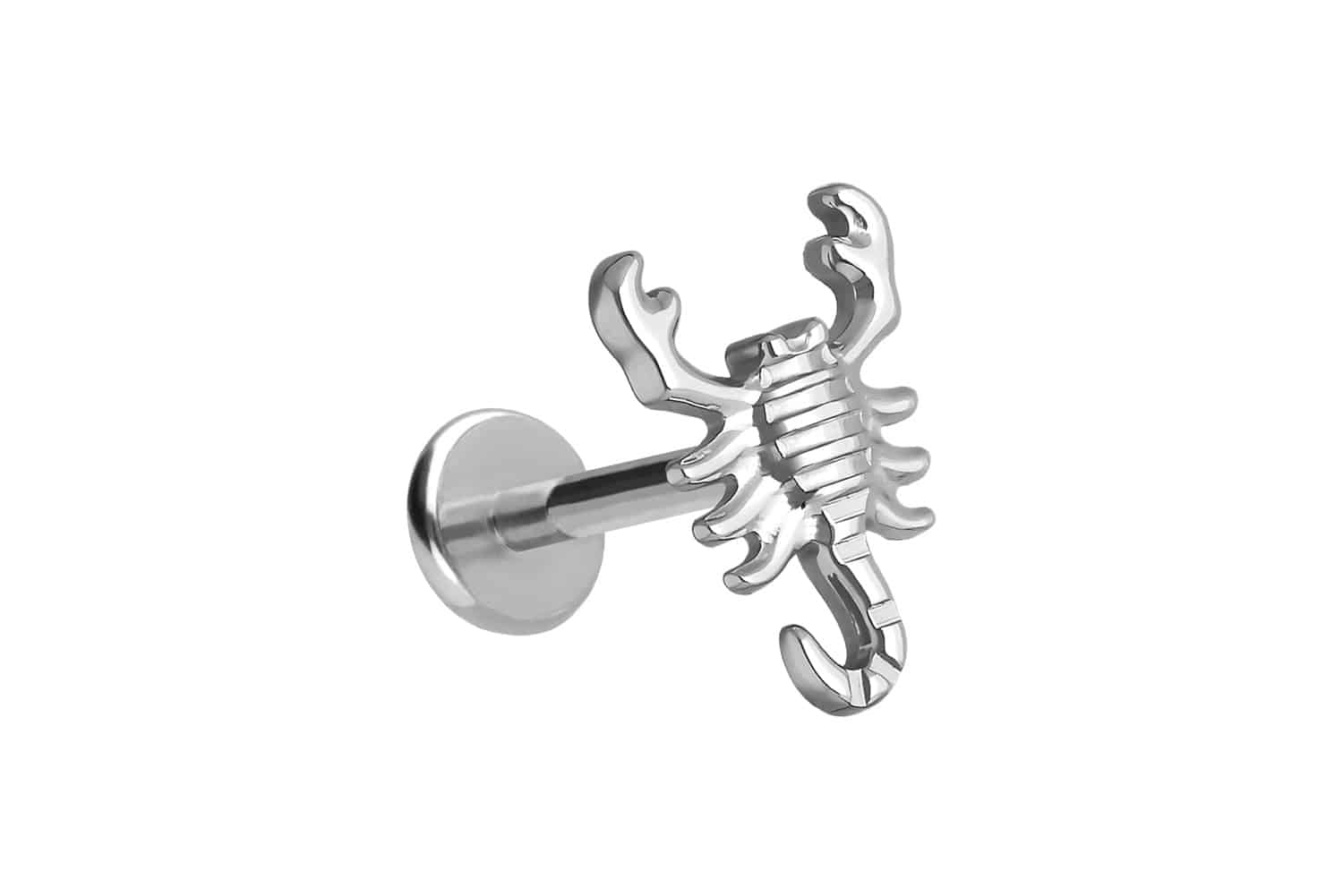 Titan Labret Piercing mit Push Fit SKORPION
